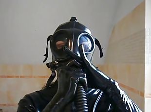 Gas mask breathing