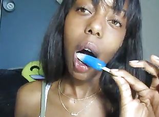 Ebony ASMR Ice Cream Sucking