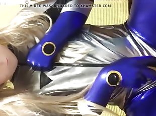 Latex kigurumi wanking