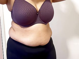 My Big Milk Jugs Held By Bra And Tank Top - Indian In Dressing Room