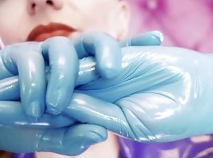 ASMR clip: nitrile gloves and oil - Glaminatrix Arya Grander - hot MILF relax sexy sounding POV free