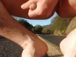 cul, nudiste, en-plein-air, pisser, public, amateur, pieds, culotte, fétiche, solo