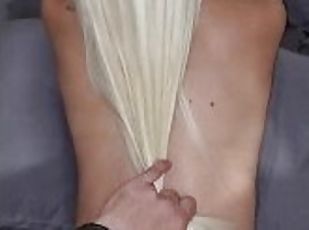 Hard fucking teen tinder date no condom hair pull cum on her ass