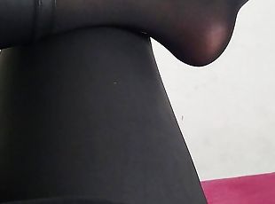 meia-calça, transsexual, amador, câmara, vigia, pés, meias, langerie, fetiche, latex