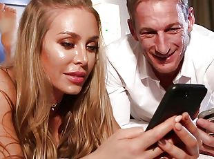 Nicole shoots with a hot stud while playing on social media