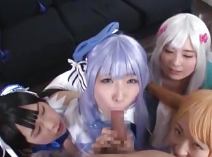 Japanese cosplay leads teen angels to insane cock sharing