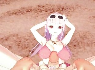 Mori Calliope Gives You a Footjob At The Beach! Vtuber Feet POV