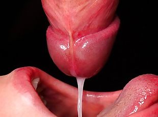 CLOSE UP: BEST Milking Mouth for your DICK! Sucking Cock ASMR, Tongue and Lips BLOWJOB