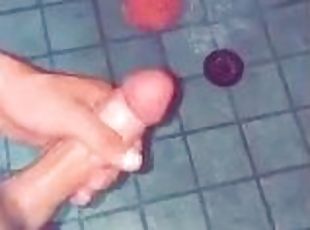 White cock cum shot in the shower short video massive dick