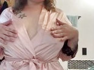 Get ready with me BBW stepmom milf lotion me down