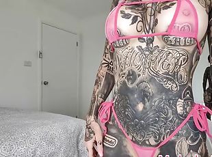 Sheer light Pink and Pink Micro Bikini try on Melody Radford Onlyfans