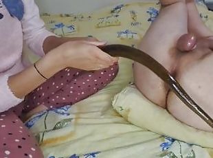 Extreme Toy Anal Insertion. Deep Fucking My Man's Ass With A Huge 45 Cm Butt Plug. Ass Destruction