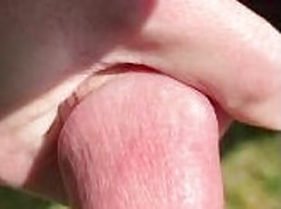 7” Cock Pisses and Cums in the Woods.