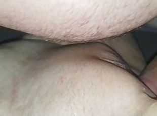 My dick slides into my girlfriends pussy and give her a creampie