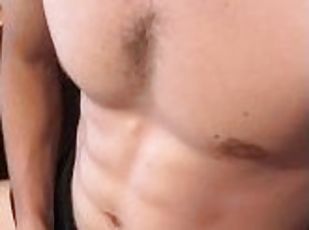 Young guy fitness masturbates