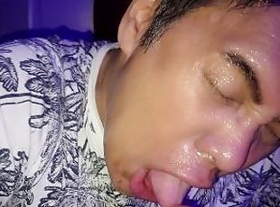 Sucking a thick Latino cock, busting three hot loads!