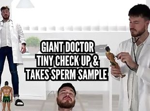 Giant doctor - Tiny check up & takes sperm sample