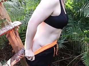 Tit training and spanking in the woods