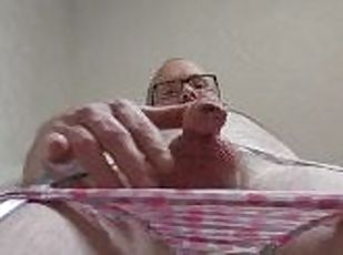 Dual view pissing in the toilet while wearing panties and lingerie