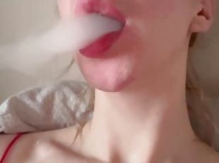 smoking teasing my tits non nude goddess