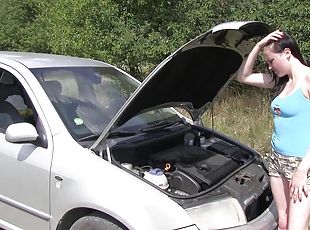 na-rua, adolescente, carro, batendo, morena, tetas-pequenas