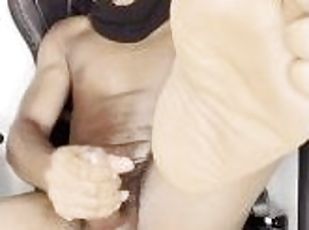 Big Dick Black teen Flexes and strokes dick till huge cumshot