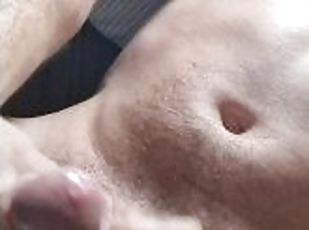 Edging my Cock and Cumming on my Huge Pecs