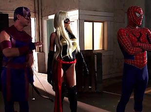 Premium role play display with super heroes craving sex the hard way