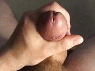 Jerking off and cumming my cut cock POV