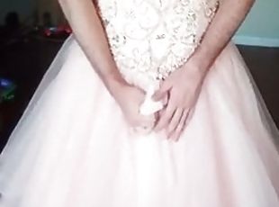 Wearing and enjoying a beautiful pink quinceanera dress