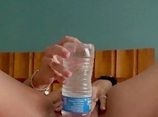 garrafa, clitóris, masturbação, orgasmo, cona-pussy, amador, mulher-madura, latina, mãe, pov