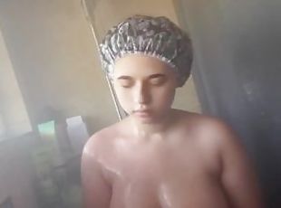 Taking a shower