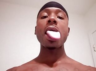 Showing off long tongue (Fetish).